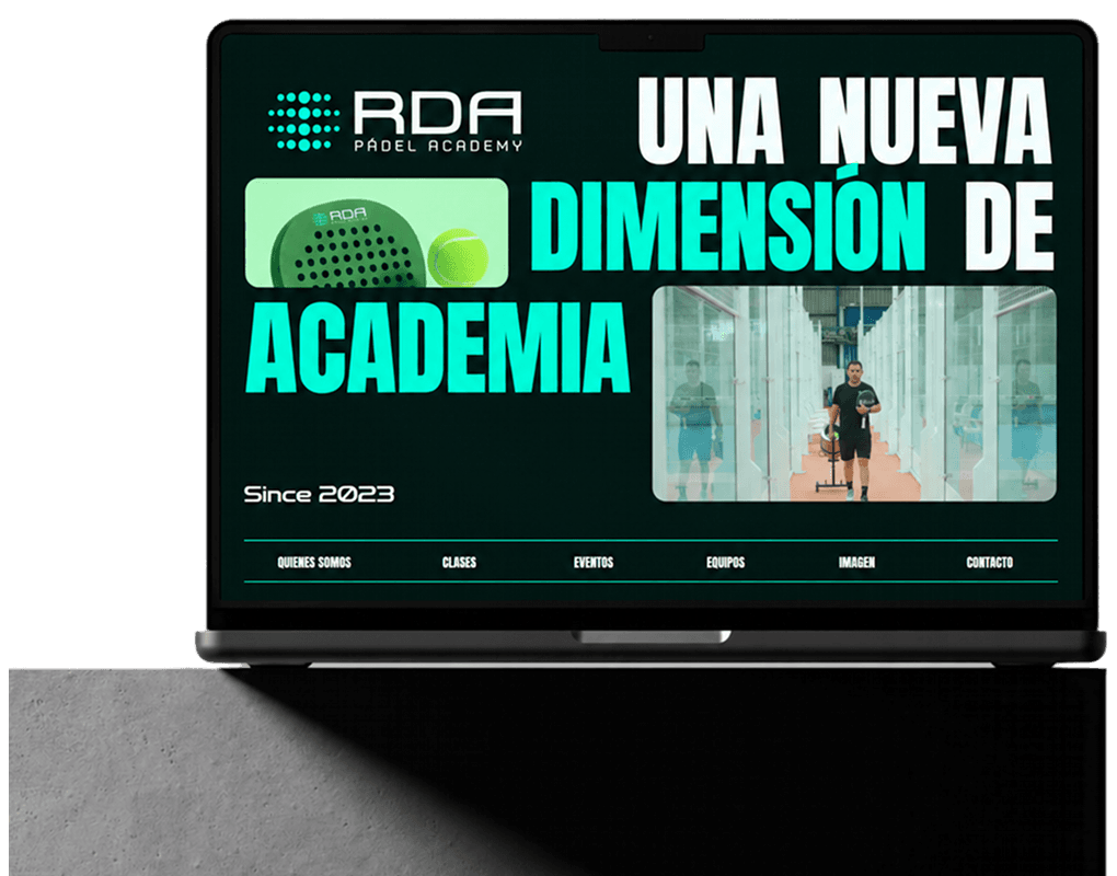 Web de RDA Pádel Academy, academia de pádel en Oviedo, diseñada y desarrollada por Netneo